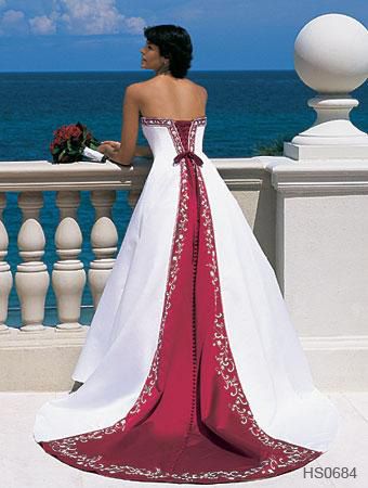 Red white and hot sale blue wedding dress